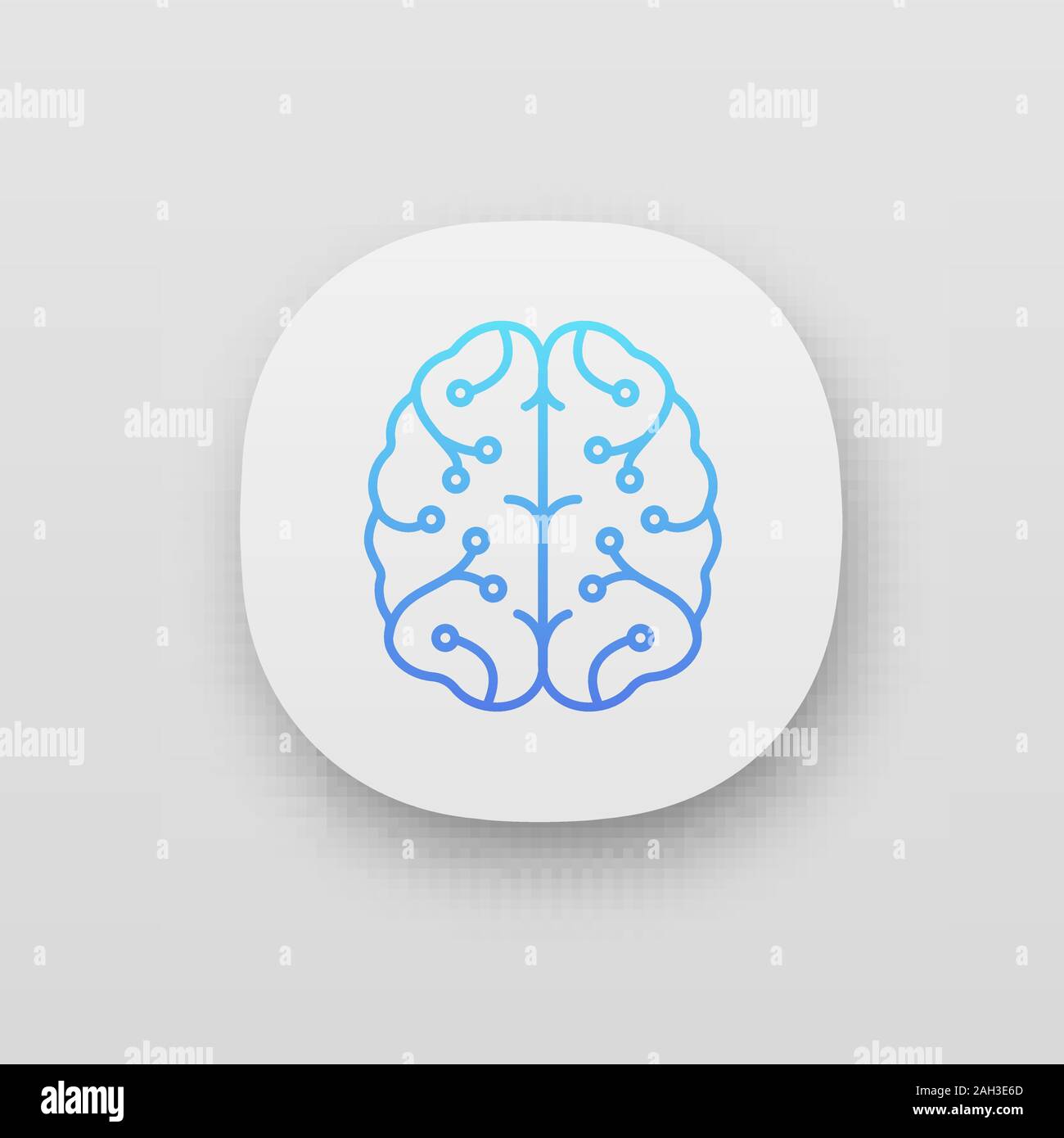 AI app icon. UI/UX user interface. Digital brain. Artificial ...