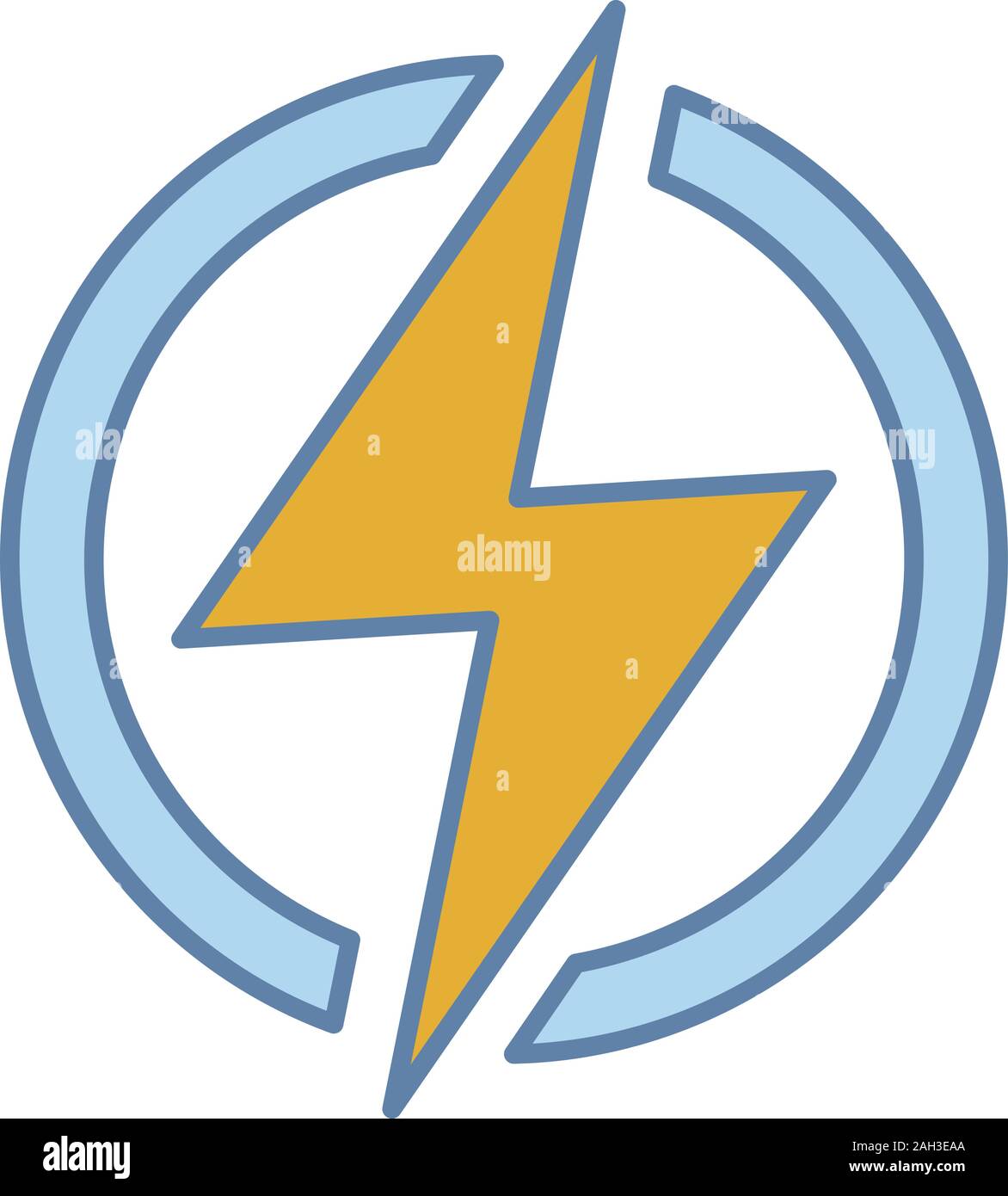 Electric power sign color icon. Lightning bolt. Charging. Thunder