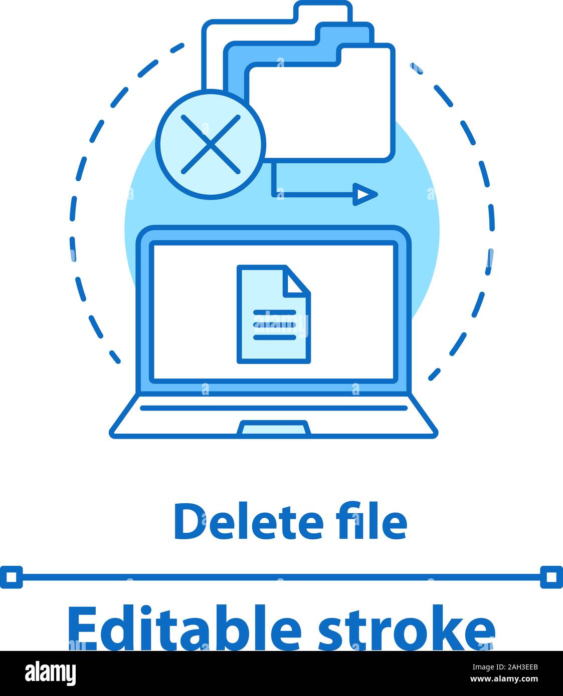Delete file concept icon. Files management. Data removal idea thin line ...
