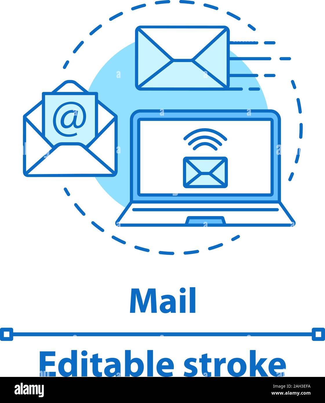 Email concept icon. Mailing. Online communication idea thin line
