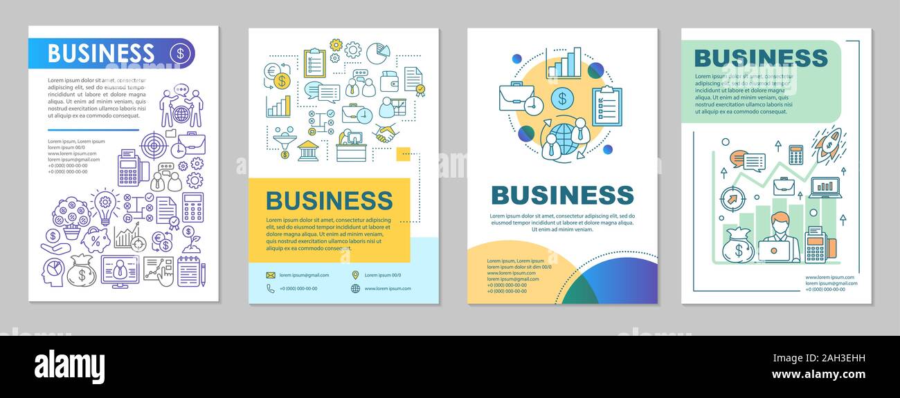 Business Development Brochure Template Layout Startup Launch Flyer Booklet Leaflet Print Design With Linear Illustrations Vector Page Layouts For Stock Vector Image Art Alamy