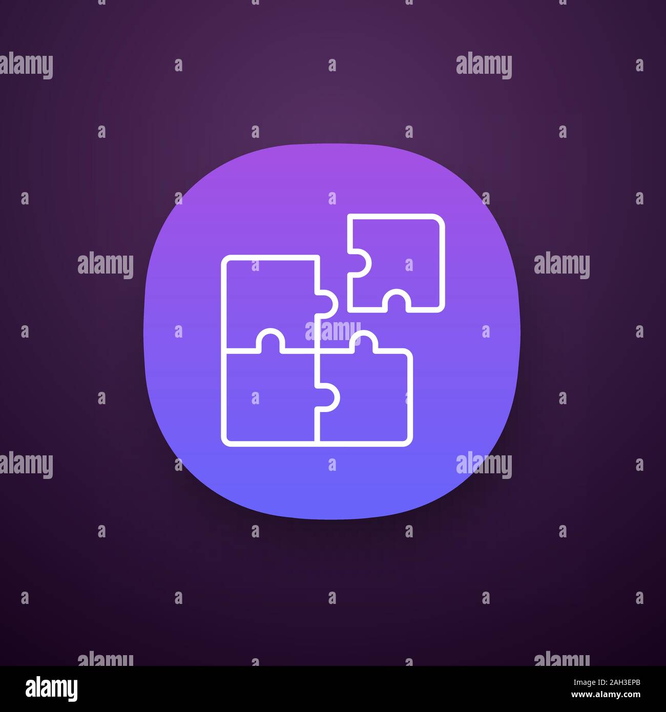 Teamwork app icon. UI/UX user interface. Consolidation. Solution finding. Team problem solving. Puzzles. Web or mobile application. Vector isolated il Stock Vector