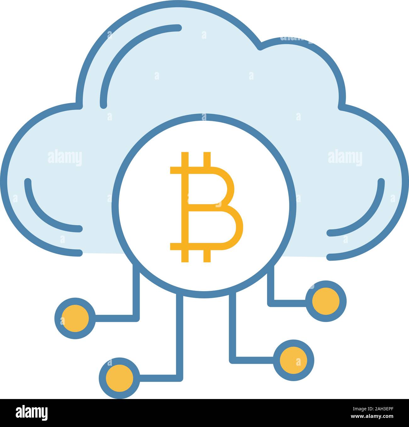 Cryptocurrency cloud mining service color icon. Bitcoin crypto mining.  Cryptocurrency business. Cloud with bitcoin. Isolated vector illustration  Stock Vector Image & Art - Alamy