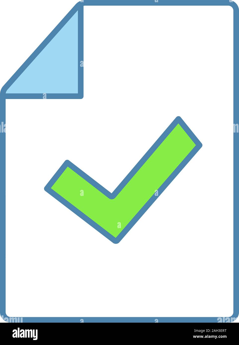 Document verification color icon. Test or exam successfully completed ...