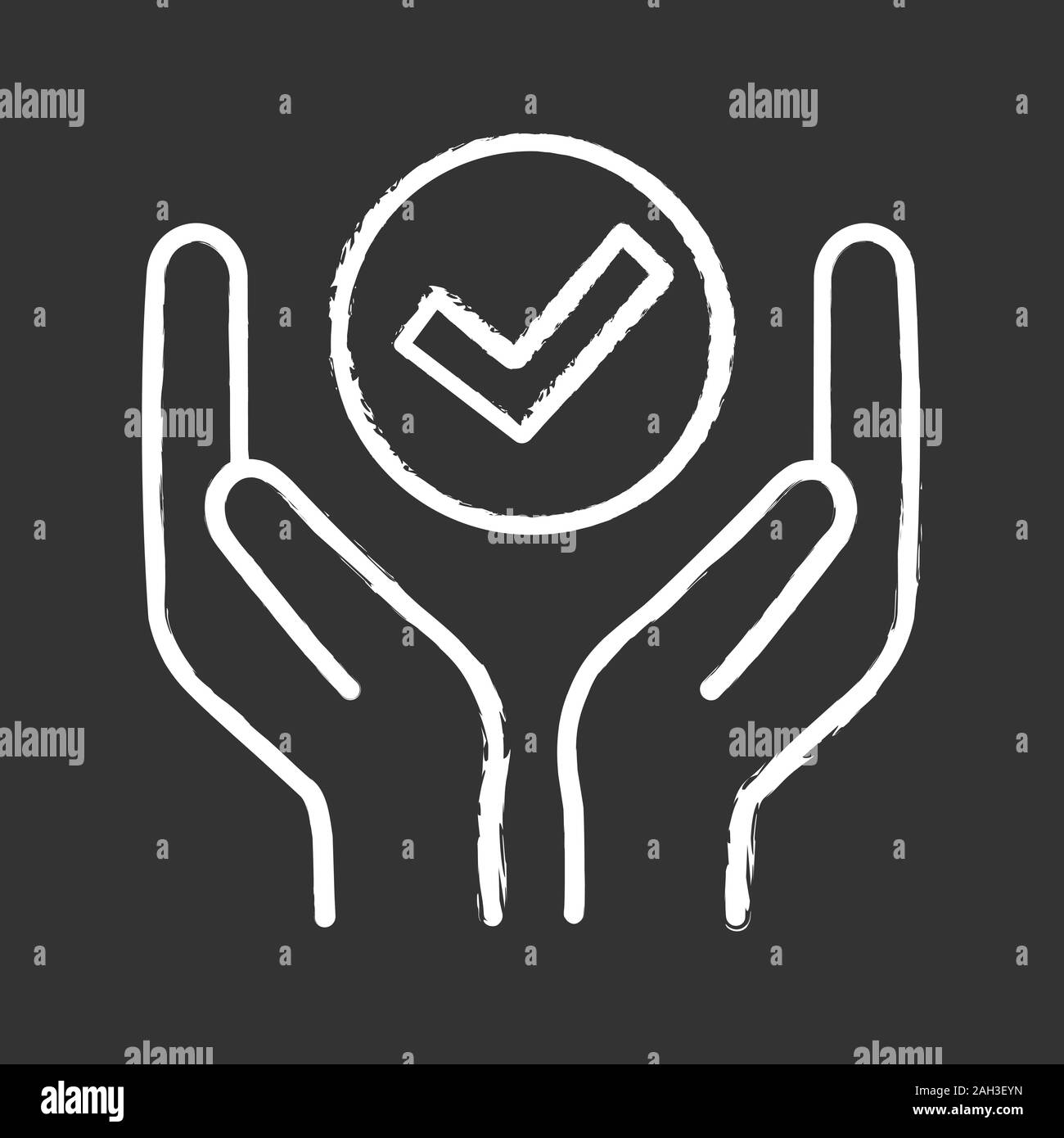 Quality services chalk icon. Quality assurance. Verification and