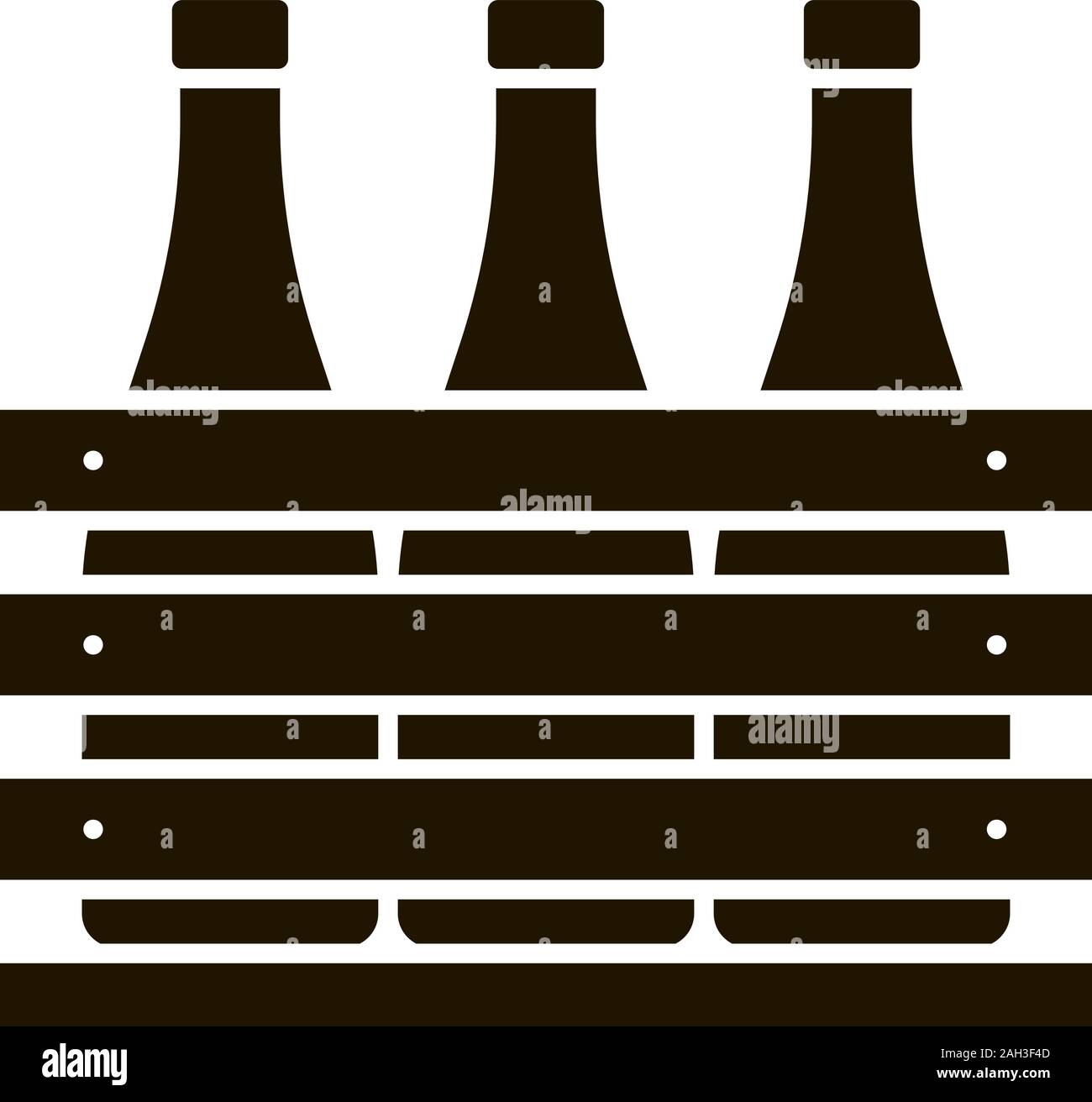 Beer Case Glyph Icon Wine Or Champagne Bottles In Wooden Crate Milk Bottles In Wooden Box Silhouette Symbol Negative Space Vector Isolated Illust Stock Vector Image Art Alamy