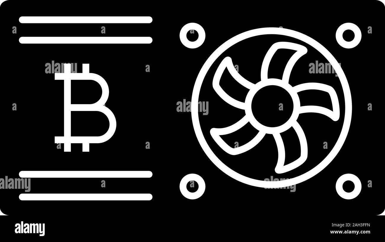 Bitcoin mining graphic card glyph icon. Silhouette symbol. Video card for  crypto business. Cryptocurrency gpu mining farm. Negative space. Vector  isol Stock Vector Image & Art - Alamy