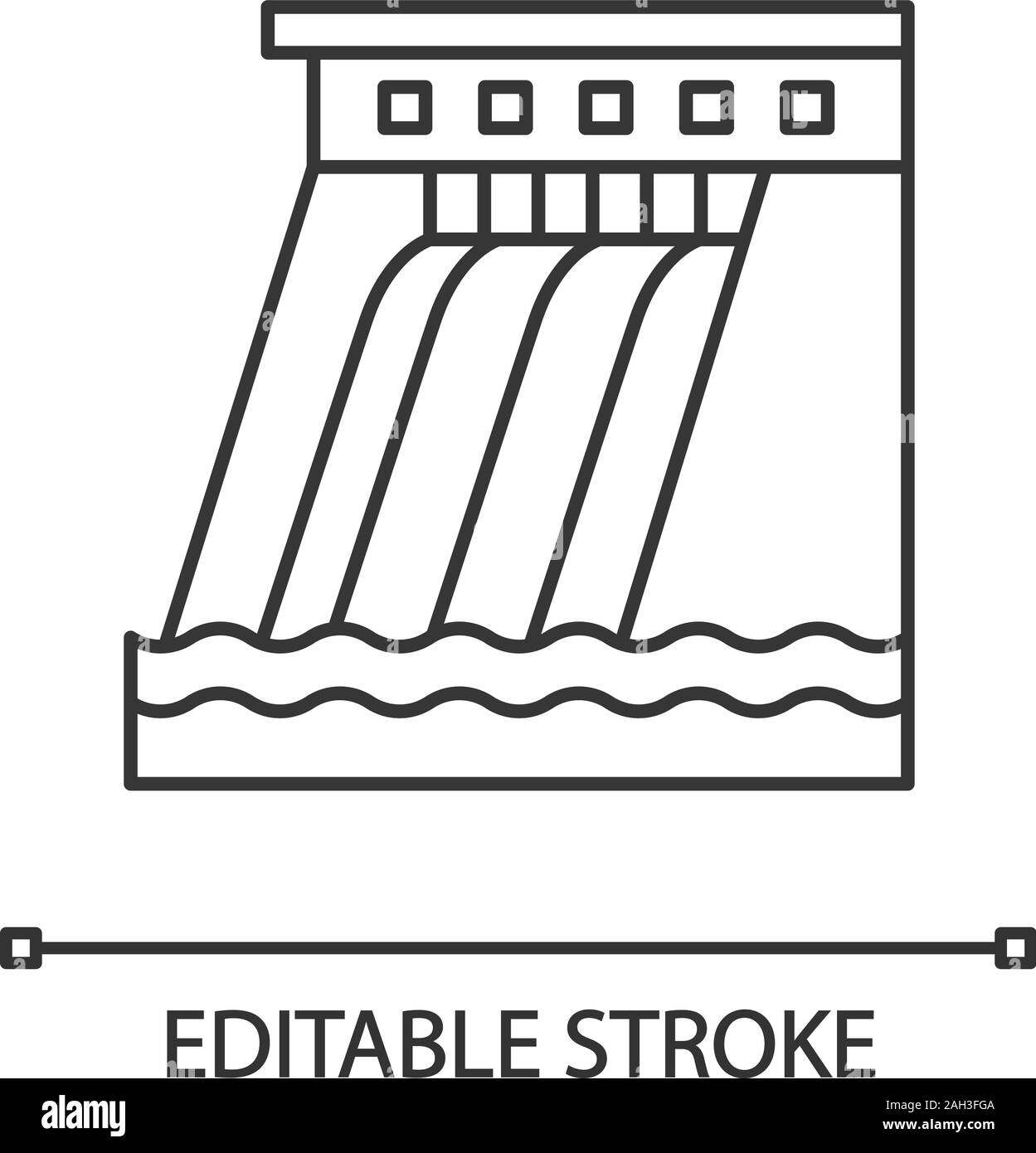 A typical representation of a dam bank of earth or any wall or a frame  of wood to obstruct the flow of water vintage line drawing or engraving  i Stock Vector Image