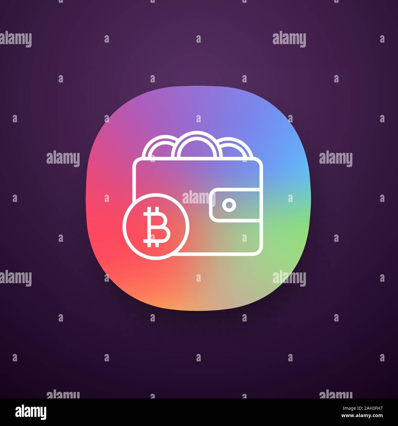Bitcoin wallet app icon. Digital money. E-payment. UI/UX user interface.  Online banking. Cryptocurrency payment. Web or mobile application. Vector  iso Stock Vector Image & Art - Alamy