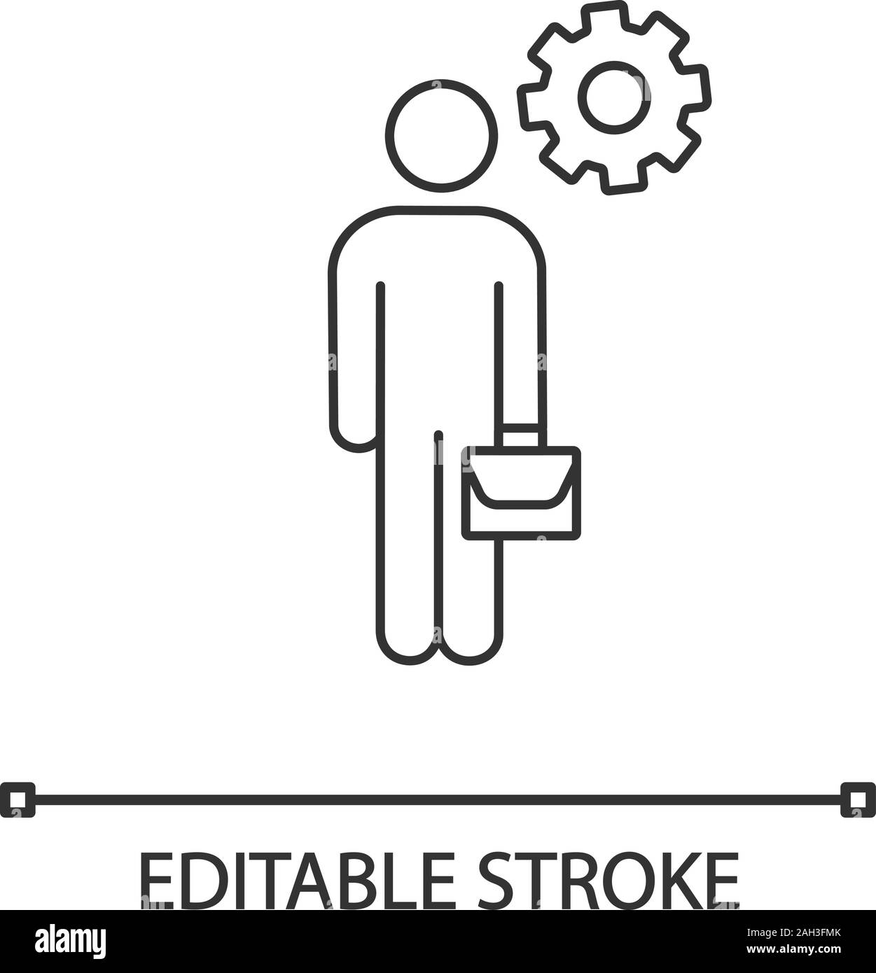 Manager linear icon. Businessman. Thin line illustration. Person with ...