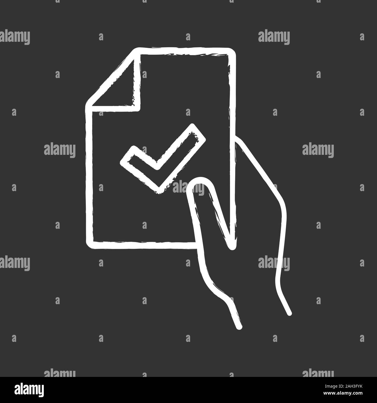 Contract signing chalk icon. Business agreement. Test or exam ...
