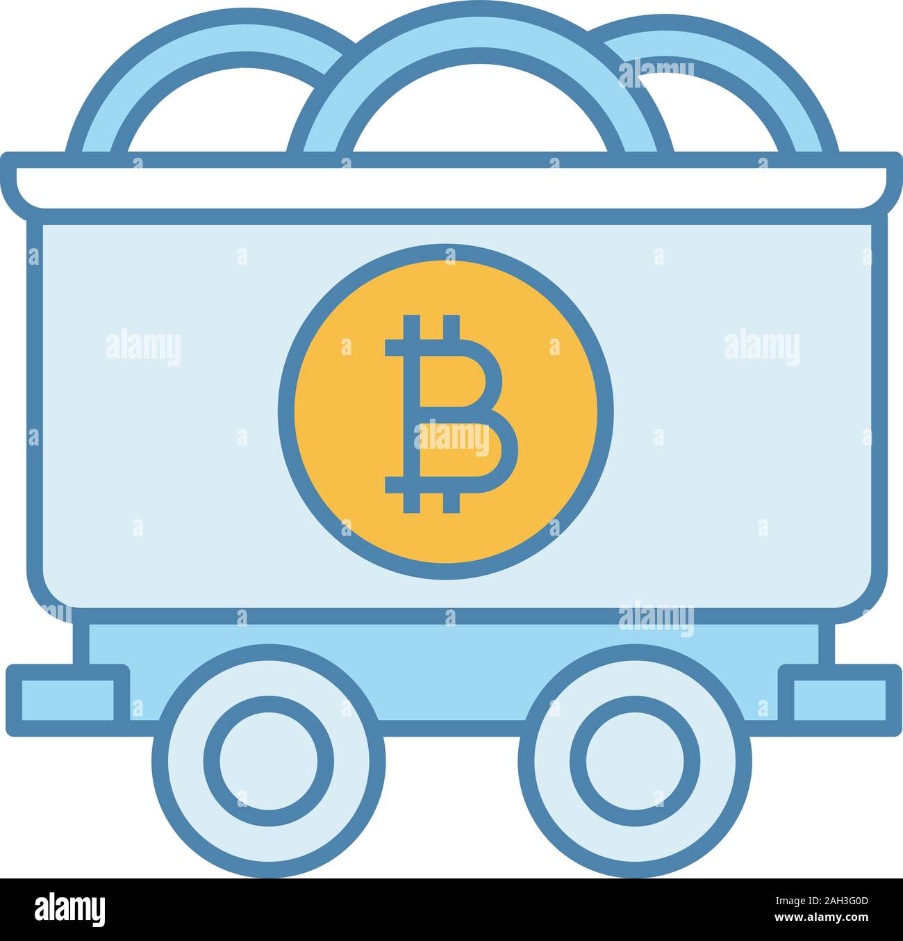 Bitcoin mining business color icon. Mine cart with bitcoin coins.  Cryptocurrency. Isolated vector illustration Stock Vector Image & Art -  Alamy