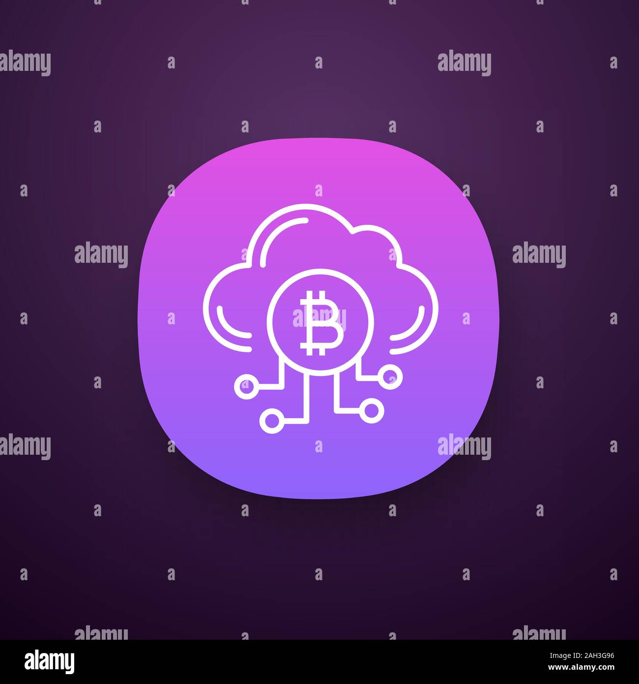 Cryptocurrency cloud mining service app icon. UI/UX user interface. Bitcoin  crypto mining. Cryptocurrency business. Cloud with bitcoin. Contour symbol  Stock Vector Image & Art - Alamy