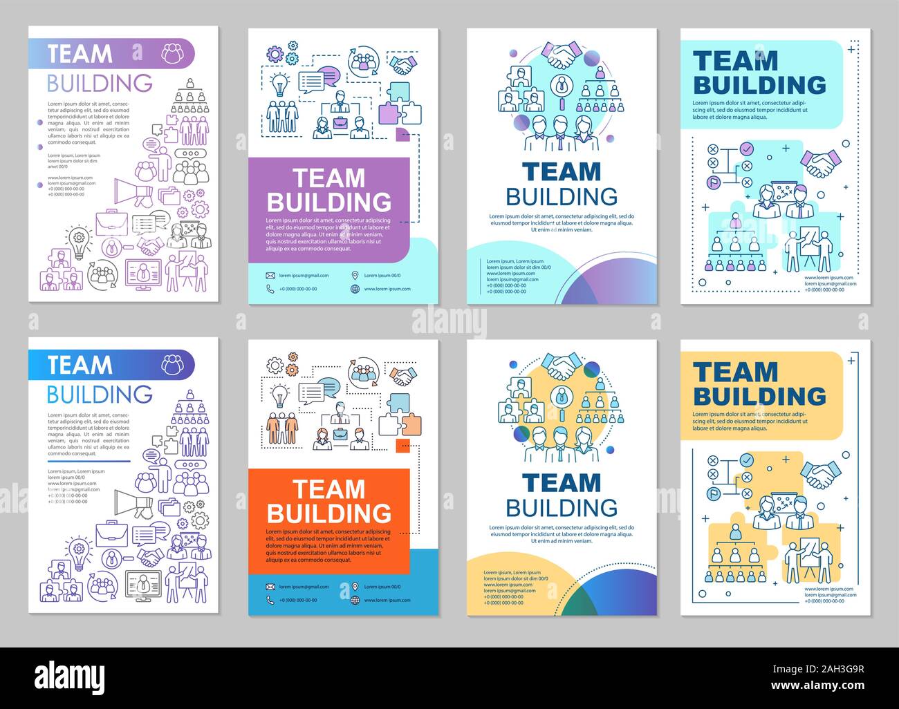 Team building brochure template layout. Teamwork. Flyer, booklet ...