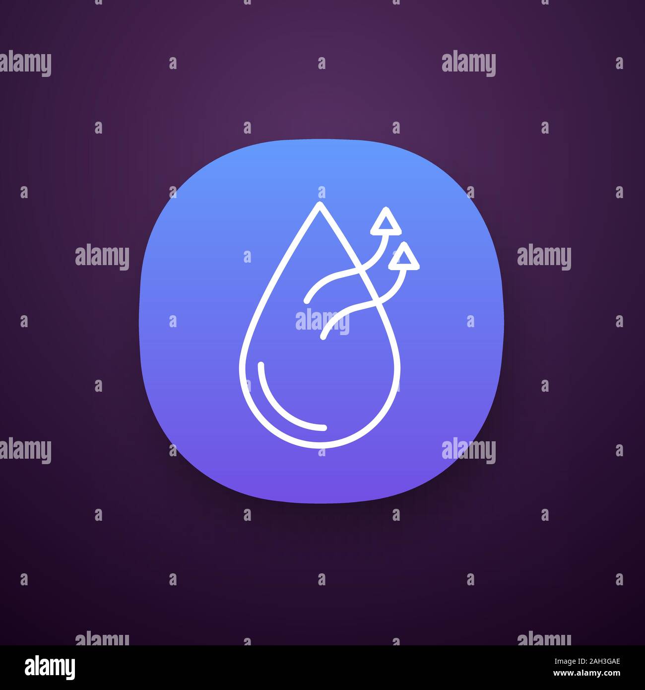 Air humidification conditioner function app icon. Water evaporation ...