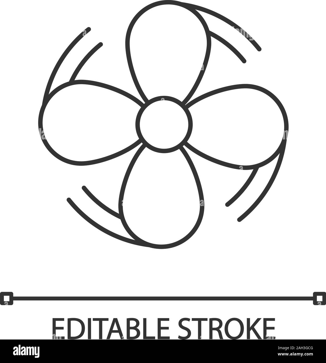 Air ventilation linear icon. Exhaust fan. Airflow. Thin line
