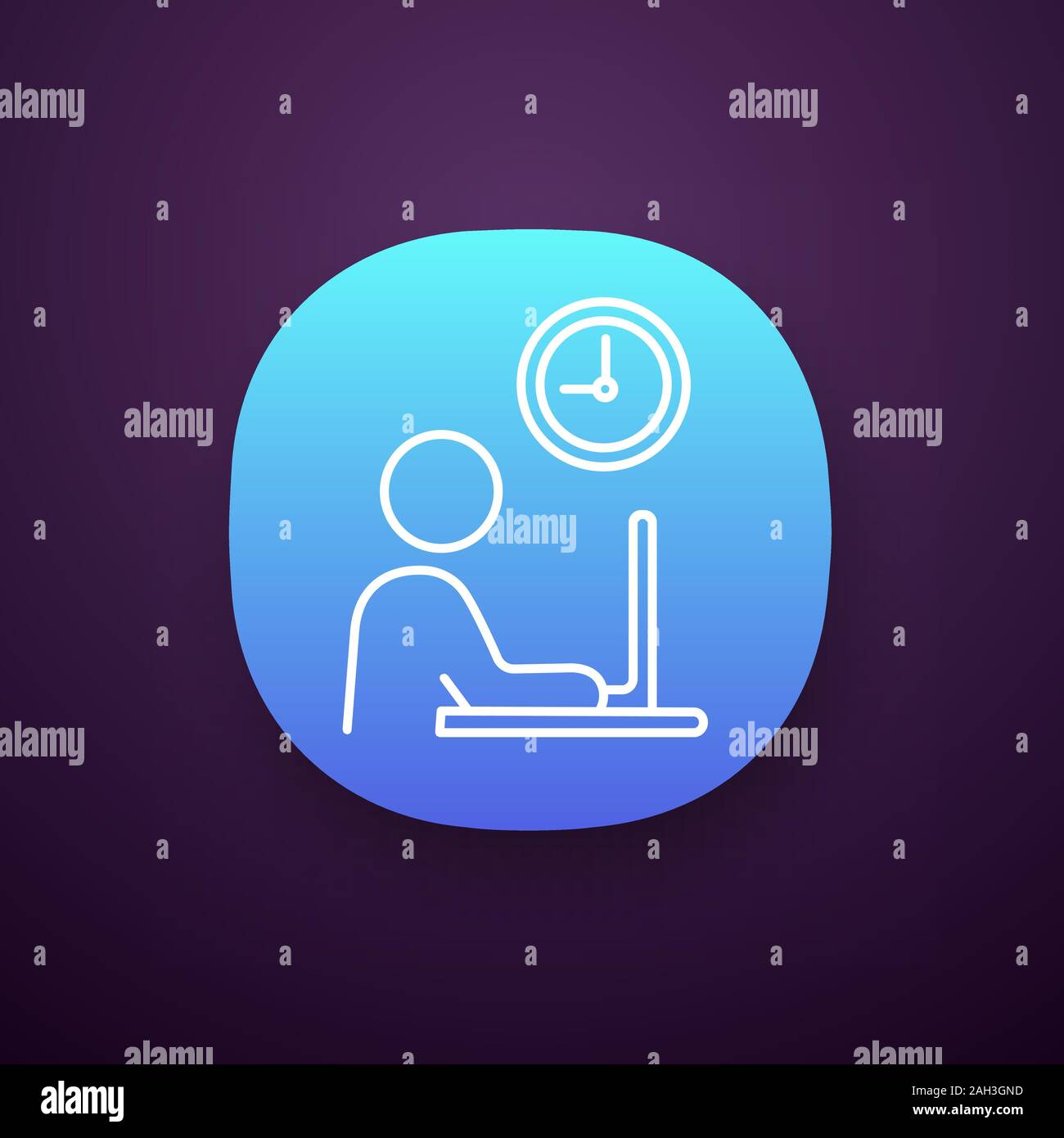 Working hours app icon ui ux user interface worker freelance job