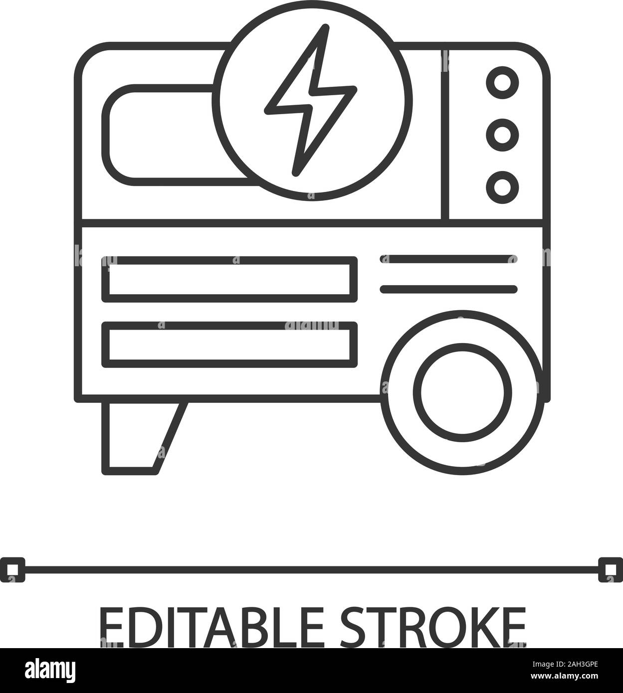 Portable power generator linear icon. Thin line illustration. Home electric  generator. Contour symbol. Vector isolated outline drawing. Editable strok  Stock Vector Image & Art - Alamy