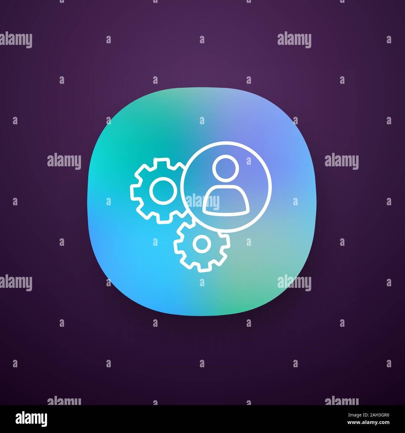 HR management app icon. UI/UX user interface. Teamwork. Human resources ...
