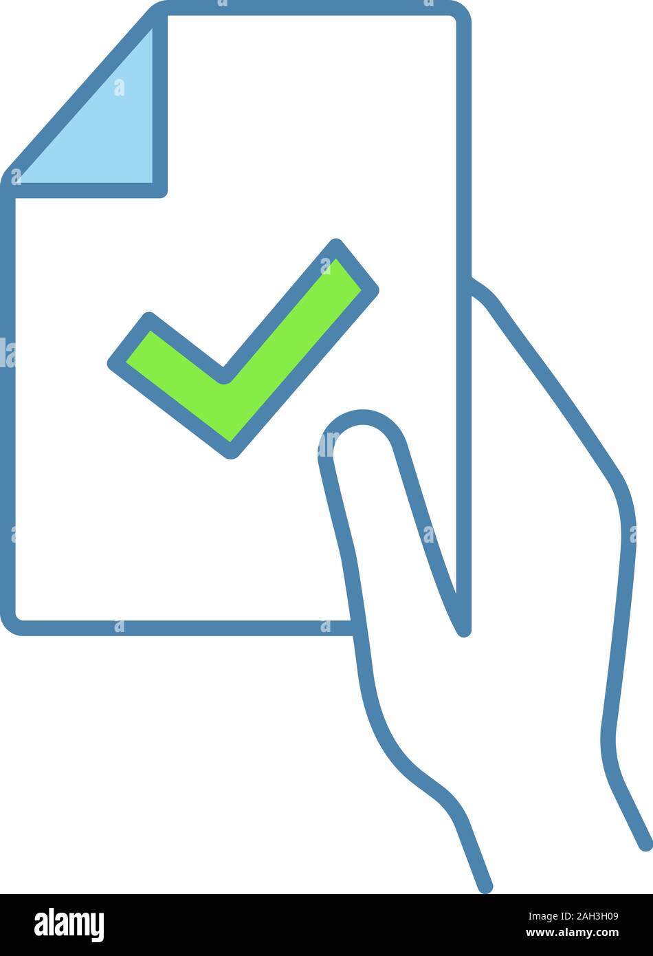 Contract signing color icon. Business agreement. Test or exam ...