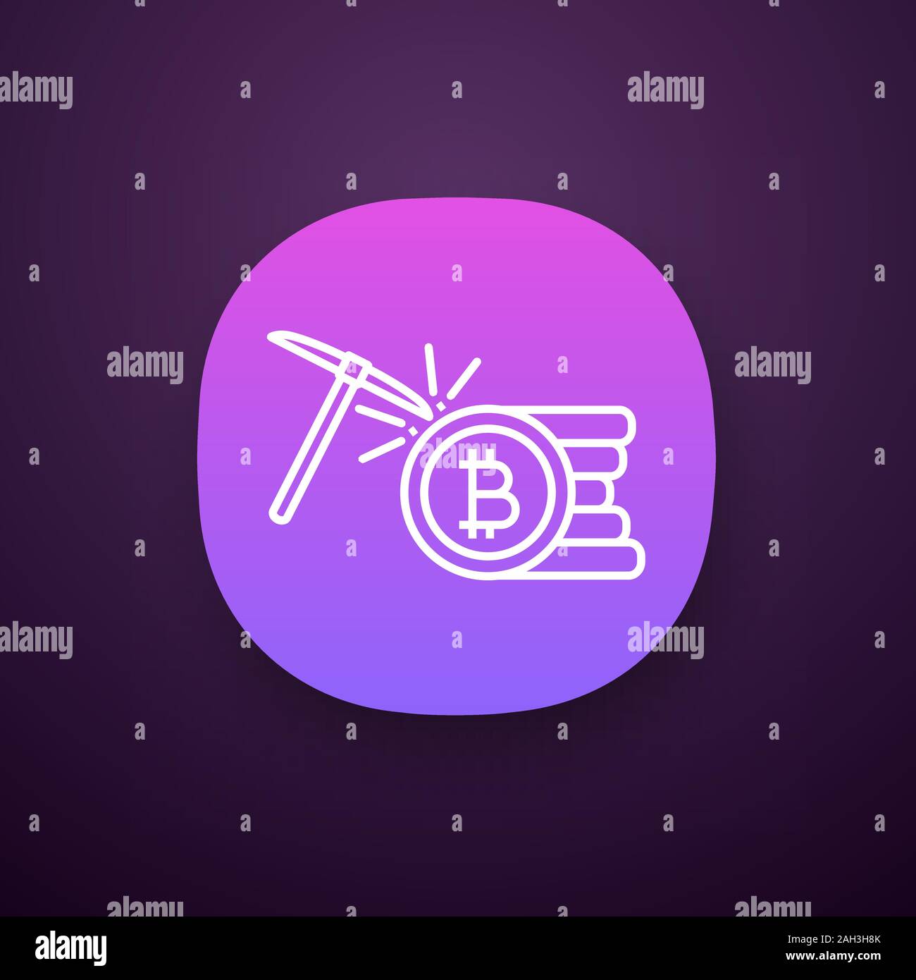 Cryptocurrency mining service app icon. UI/UX user interface. Bitcoin  crypto mining. Cryptocurrency business. Bitcoin coins stack with pickaxe.  Web or Stock Vector Image & Art - Alamy