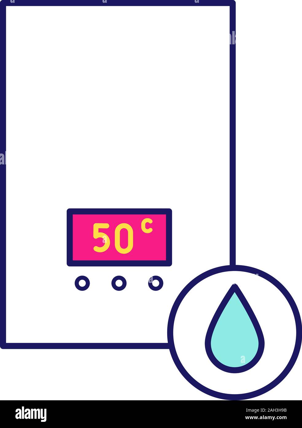 Electric water heater color icon. Heating water. Home boiler. Isolated