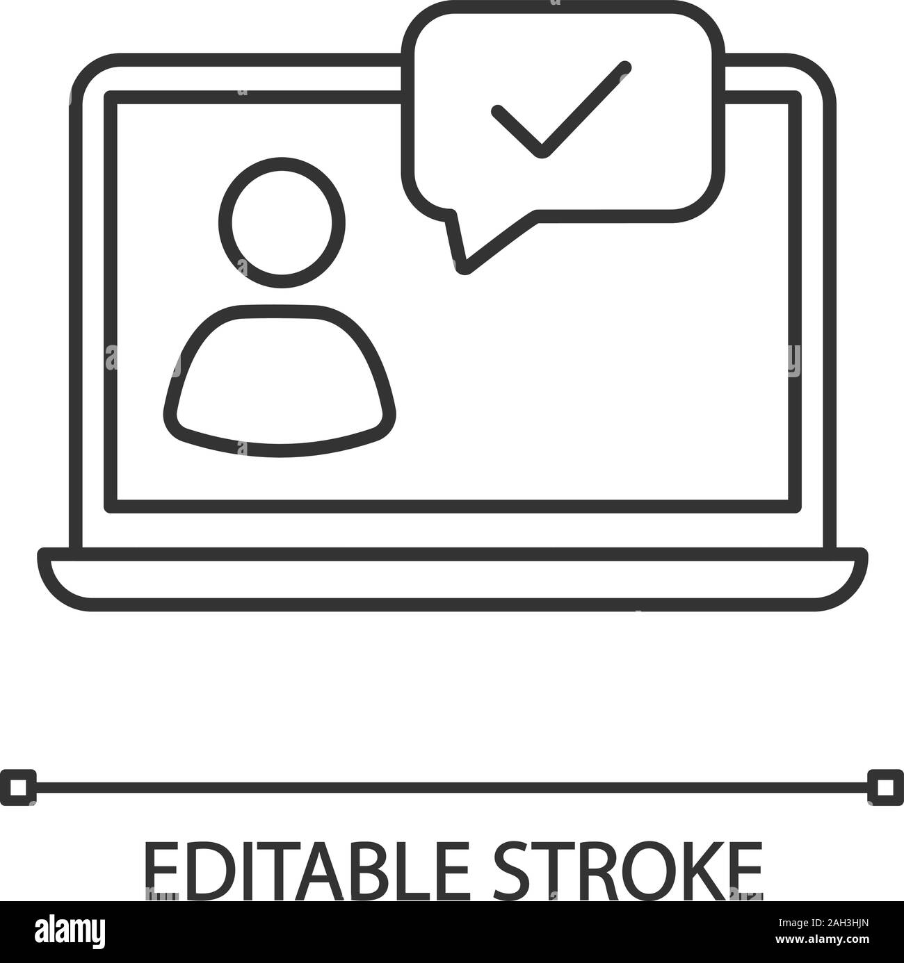 Approved Chat Linear Icon Chatbot Online Verification Thin Line Illustration Support Chat Online Communication User Page Contour Symbol Vector Stock Vector Image Art Alamy