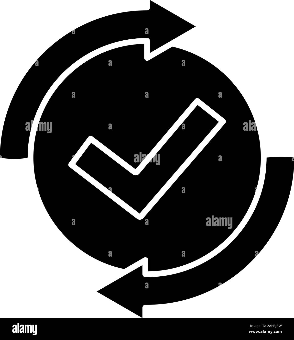 Checking process glyph icon. Successfully checked. Approved. Testing