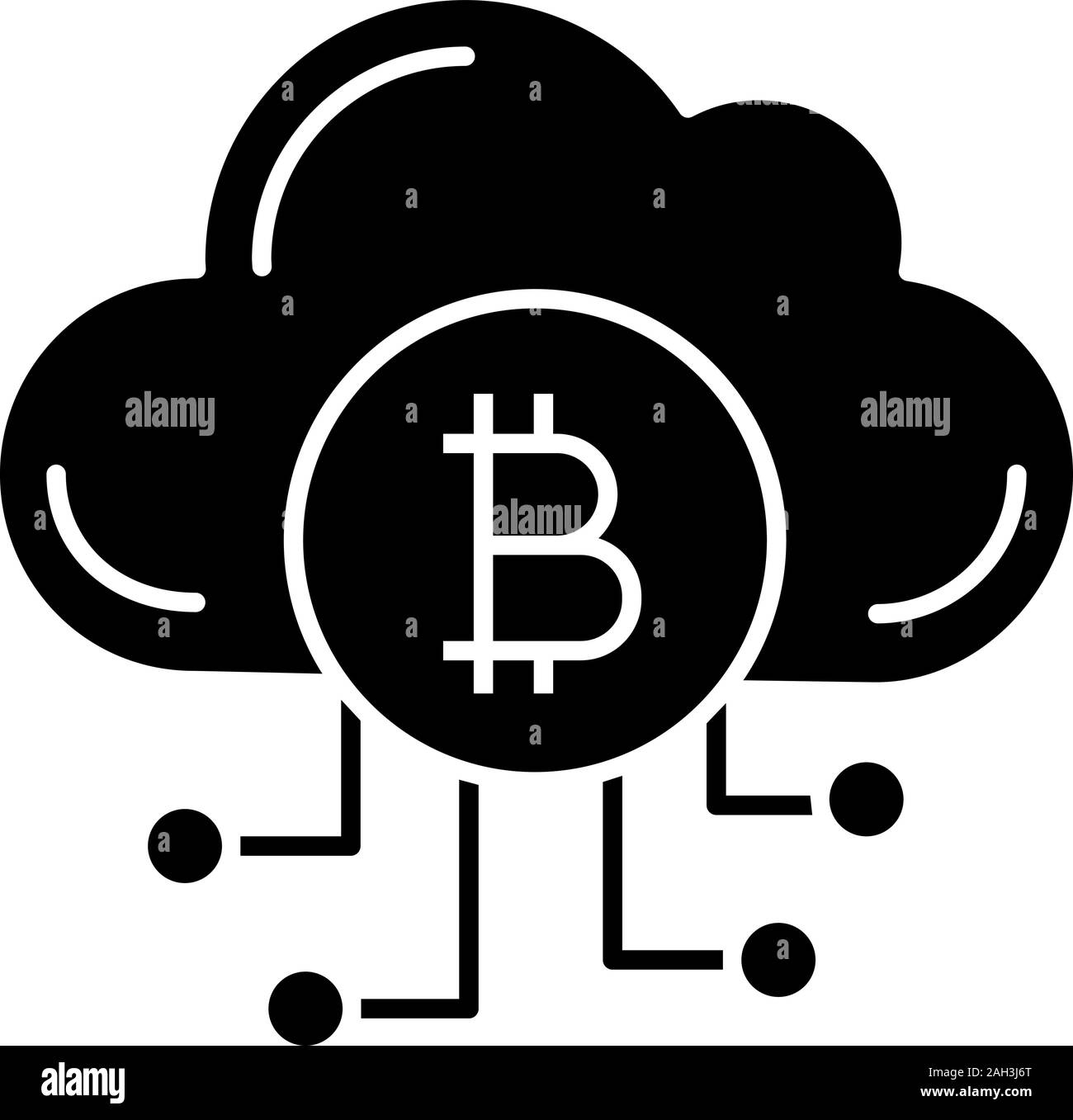 Cryptocurrency cloud mining service glyph icon. Bitcoin crypto mining.  Cryptocurrency business. Cloud with bitcoin. Silhouette symbol. Negative  space Stock Vector Image & Art - Alamy