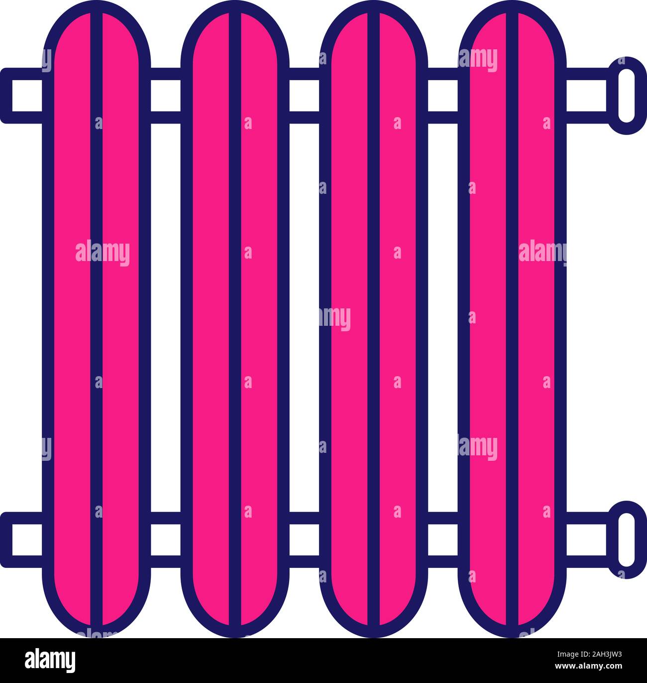 Radiator color icon. Heating battery. Heater. Isolated vector illustration Stock Vector
