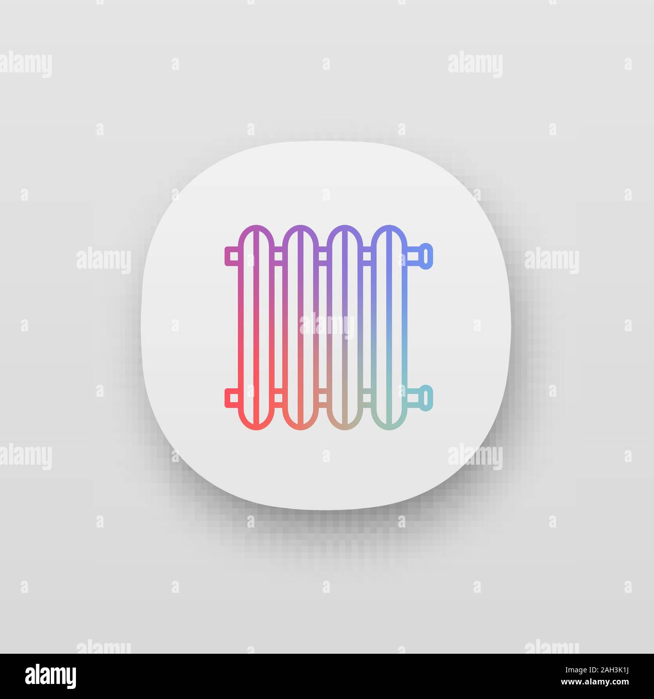 Radiator app icon. UI/UX user interface. Heating battery. Heater. Web or mobile application. Vector isolated illustration Stock Vector