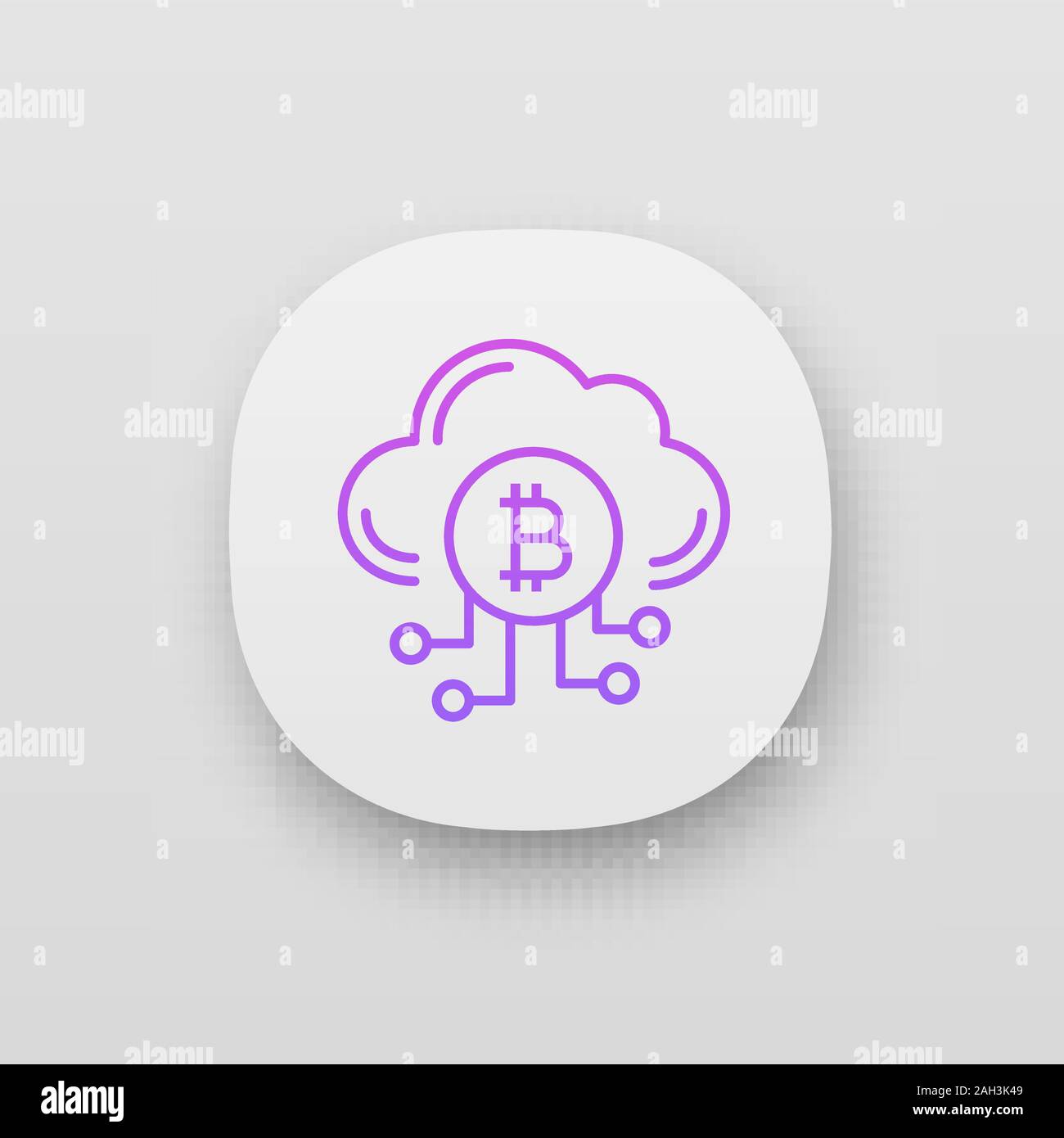 Cryptocurrency cloud mining service app icon. UI/UX user interface. Bitcoin  crypto mining. Cryptocurrency business. Cloud with bitcoin. Contour symbol  Stock Vector Image & Art - Alamy