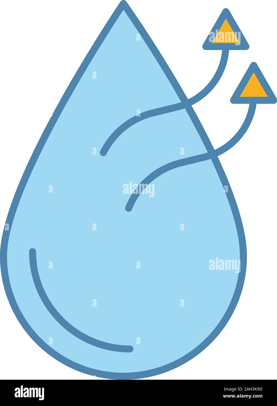 Air humidification conditioner function color icon. Water evaporation ...