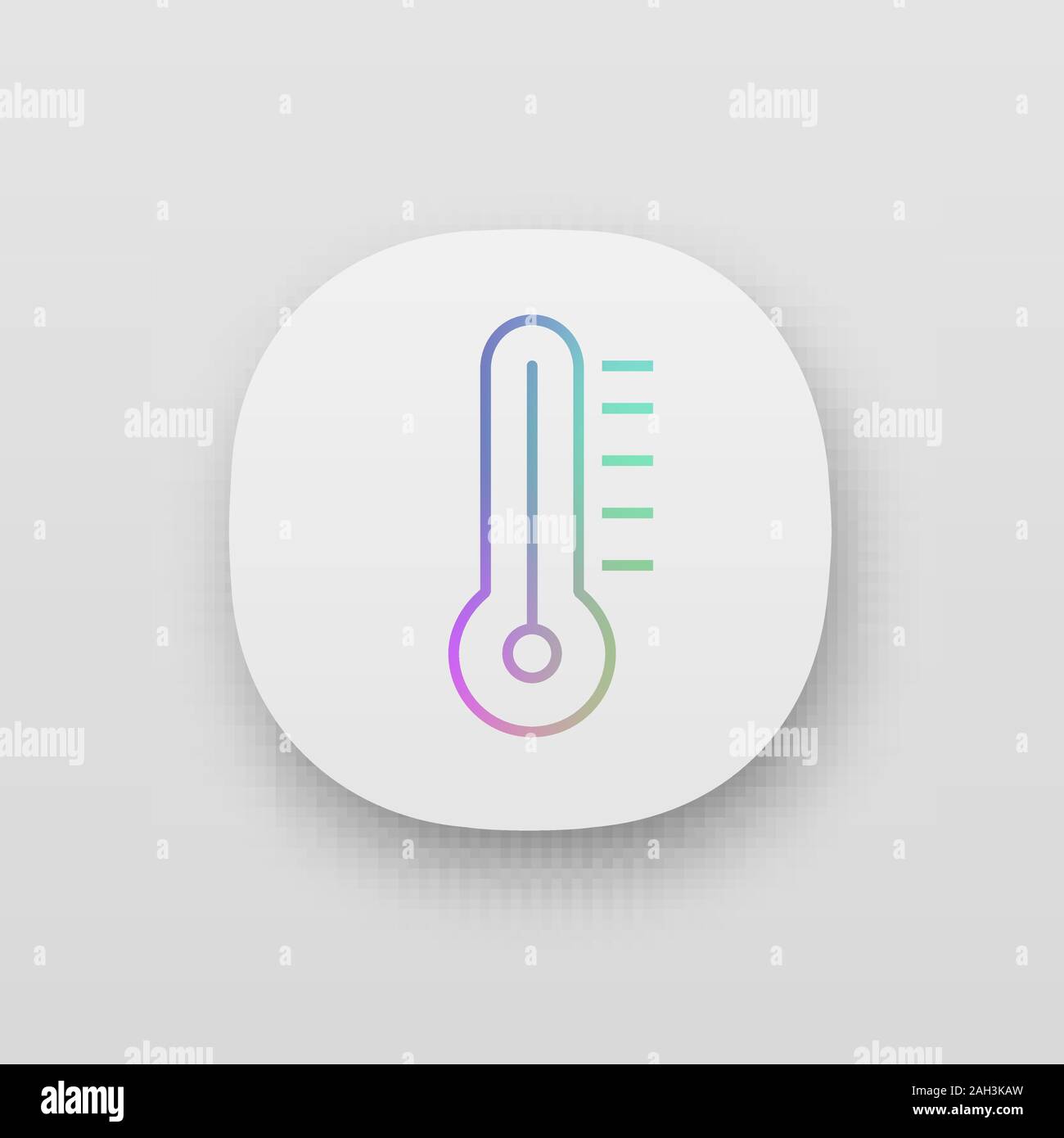 Thermometer app icon. Air temperature measurement. UI UX user