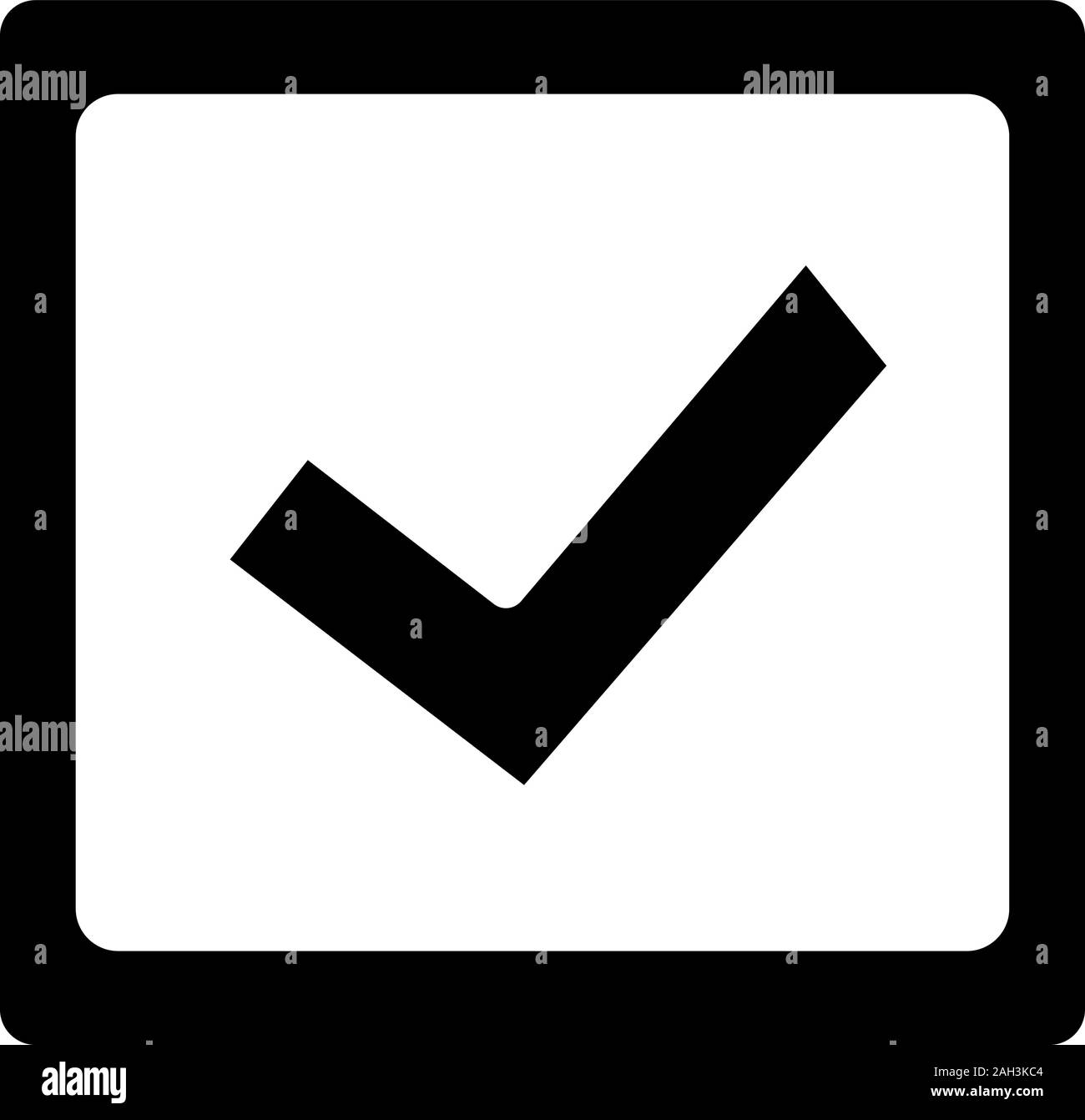 Checkbox glyph icon. Check box. Checkmark. Voting. Verification and validation. Approved
