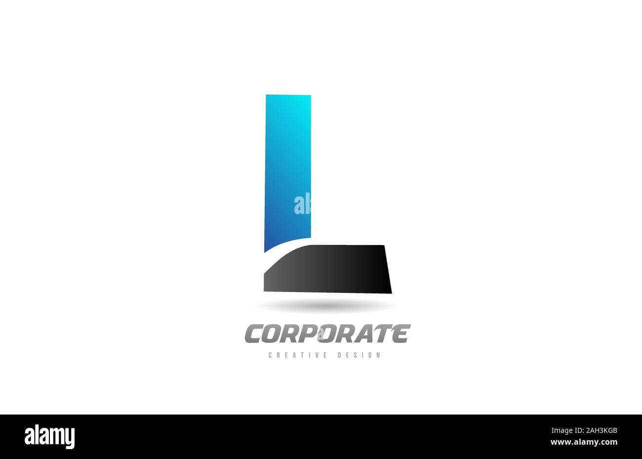 blue black alphabet letter L logo icon design for business. Suitable ...