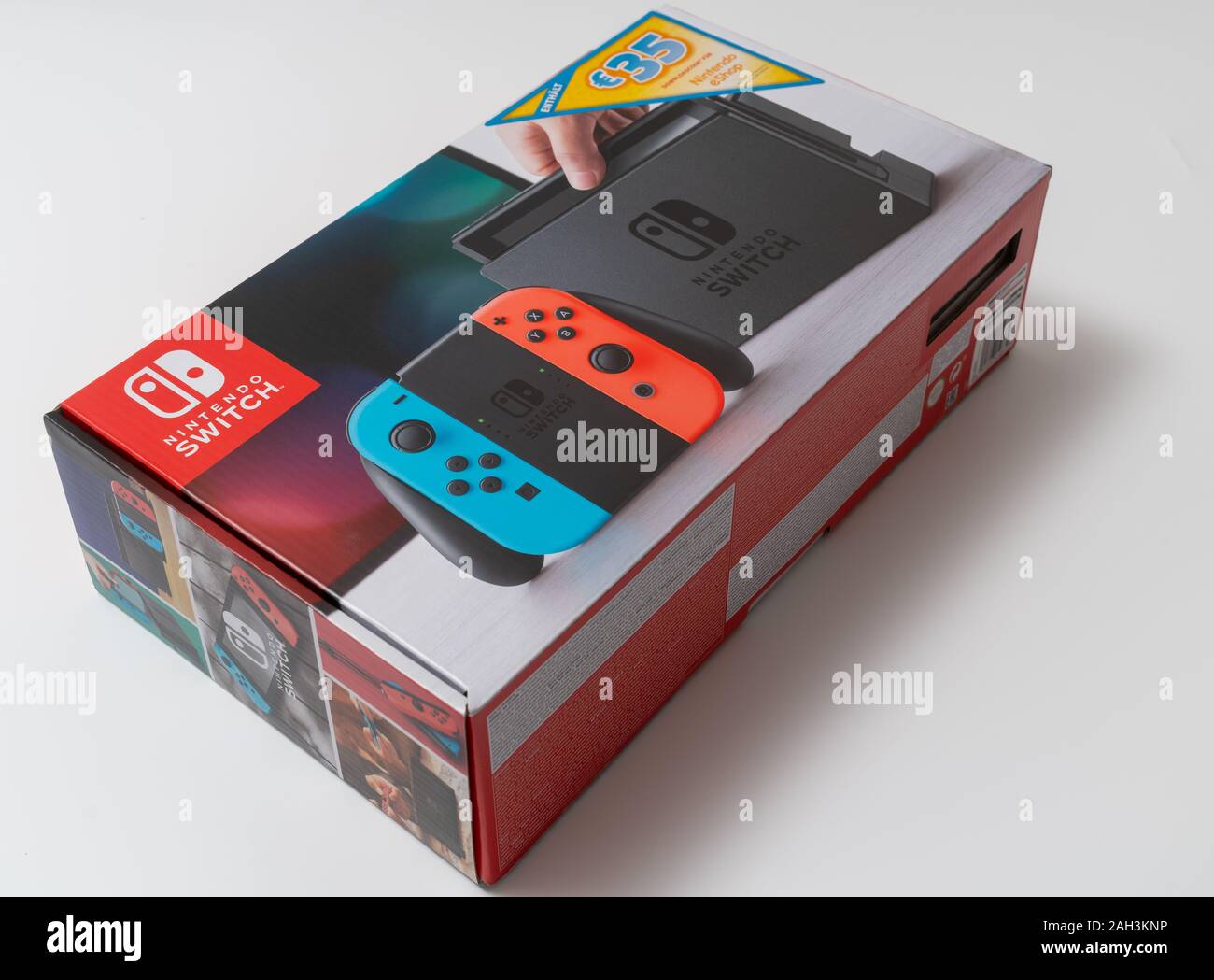 Nintendo Switch video game console developed by Nintendo, released on March  3, 2017 on a white background. Germany, Berlin - June 30, 2019: Nintendo S  Stock Photo - Alamy