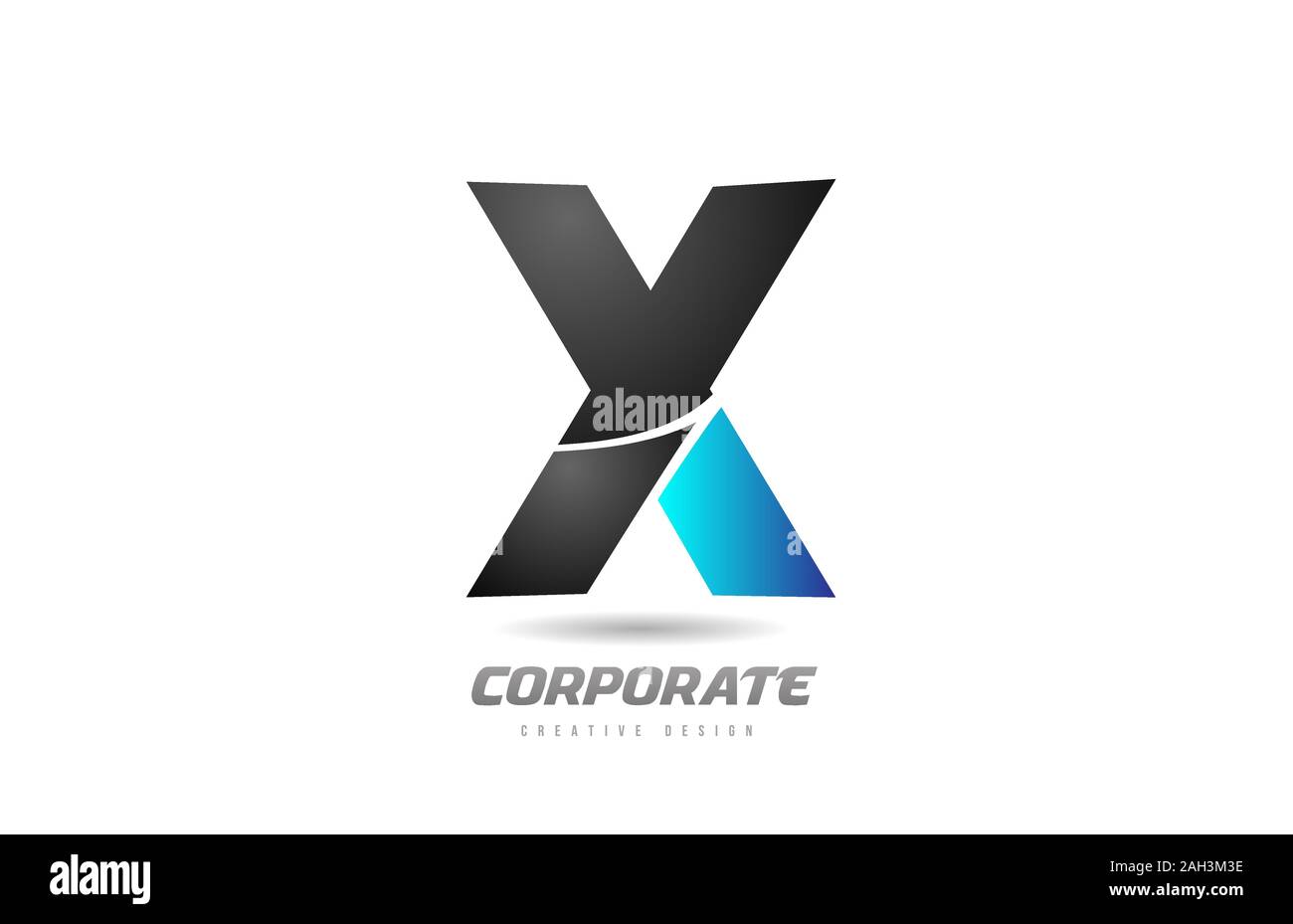 blue black alphabet letter X logo icon design for business. Suitable ...
