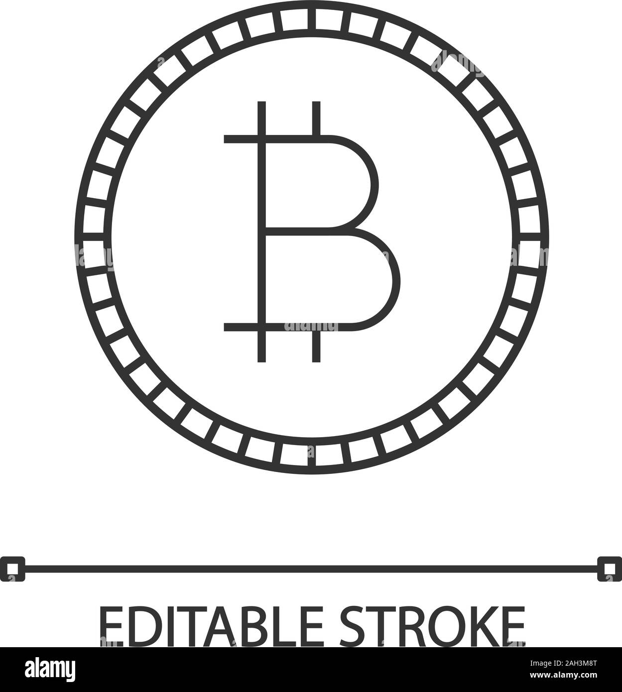 Bitcoin linear icon. Cryptocurrency. Thin line illustration. Digital ...