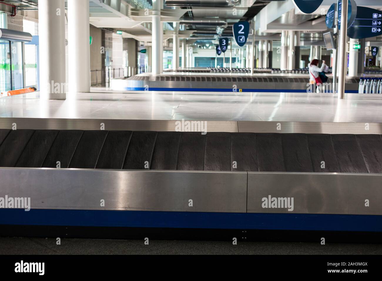 Baggage conveyor belt at the airport interior Stock Photo Alamy
