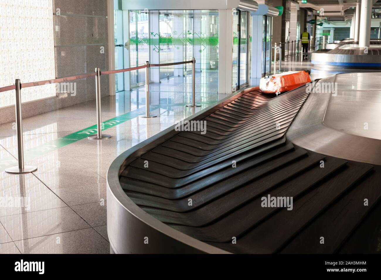 Baggage conveyor belt at the airport interior Stock Photo Alamy