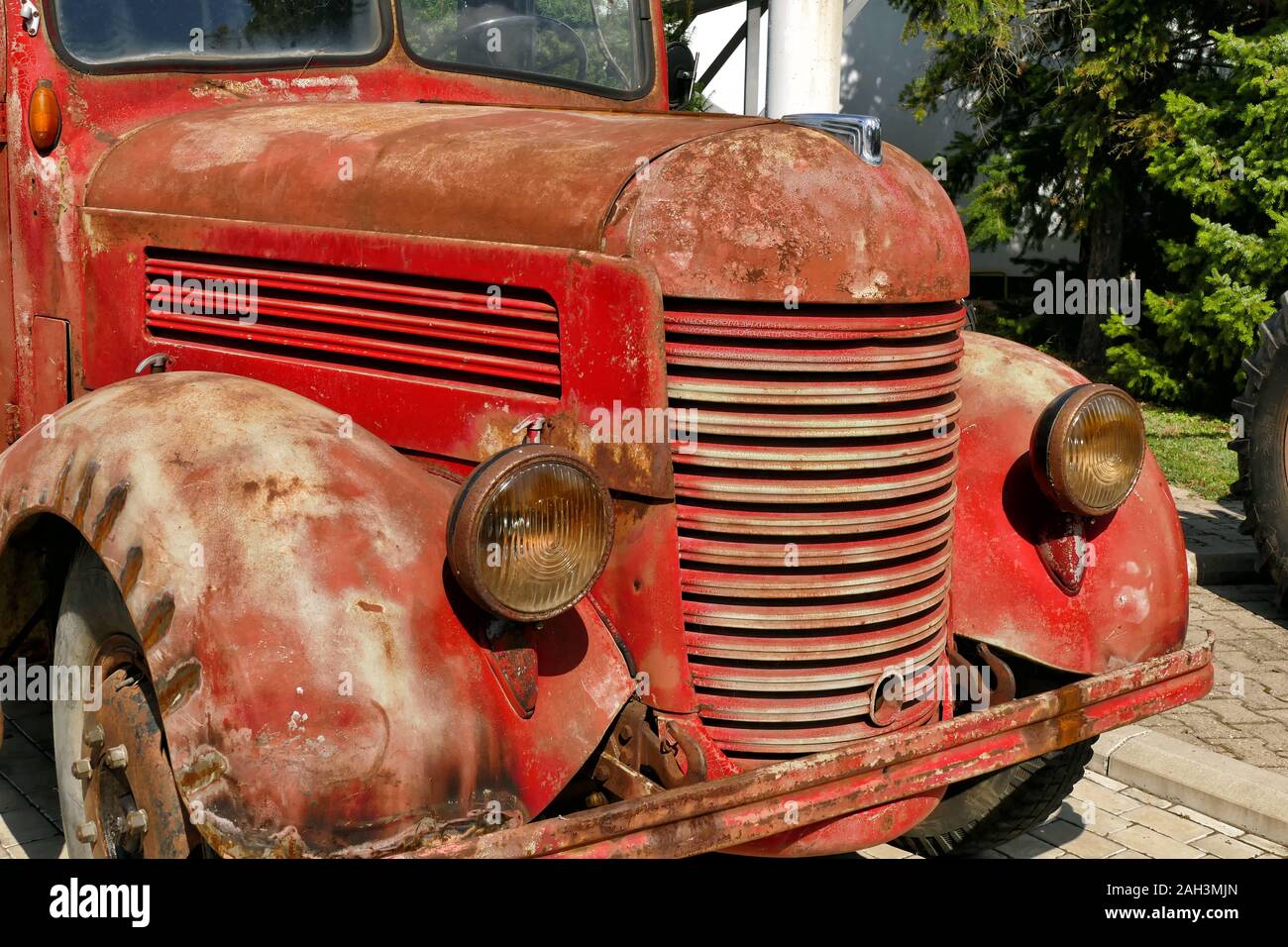 Old fire truck from middle of the 20th century Stock Photo