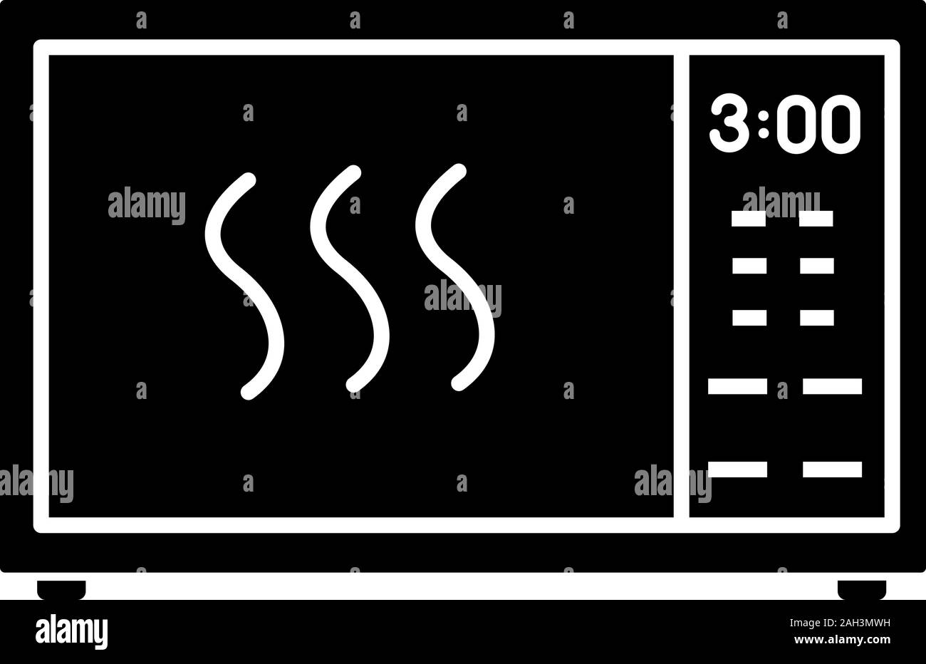 Microwave oven glyph icon. Silhouette symbol. Electric oven. Food