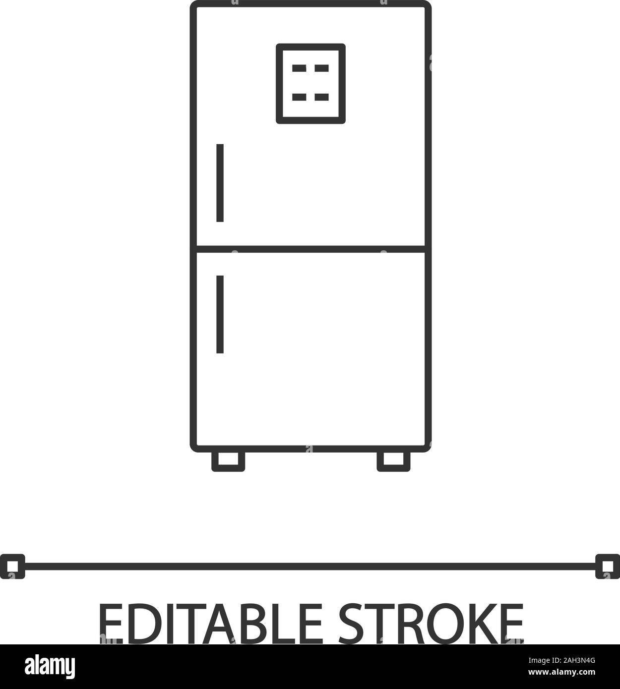 Fridge linear icon. Refrigerator. Thin line illustration. Freezer