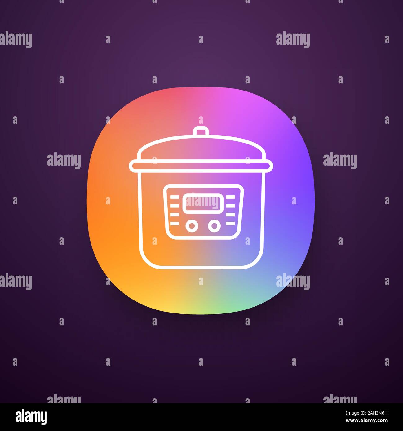 Multi cooker app icon. Slow cooker. Crock pot. Pressure multicooker