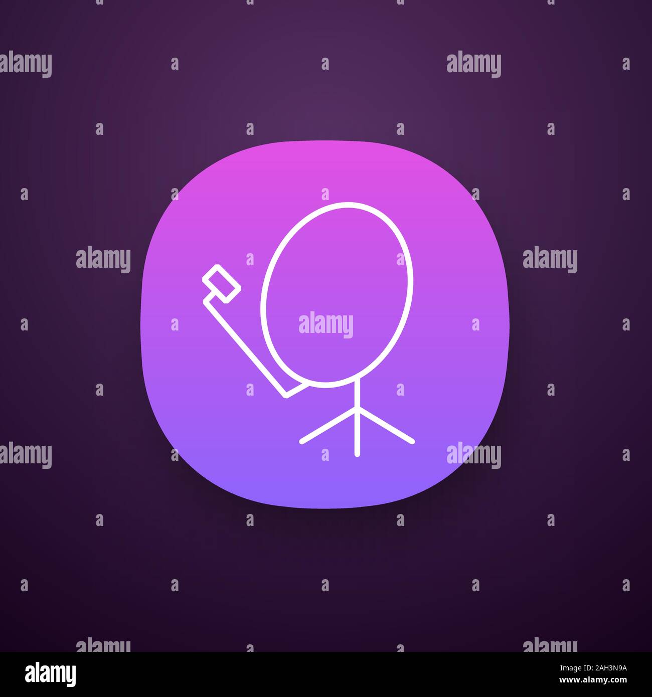 Satellite dish app icon. Parabolic antenna. UI/UX user interface. Web or mobile application. Vector isolated illustration Stock Vector