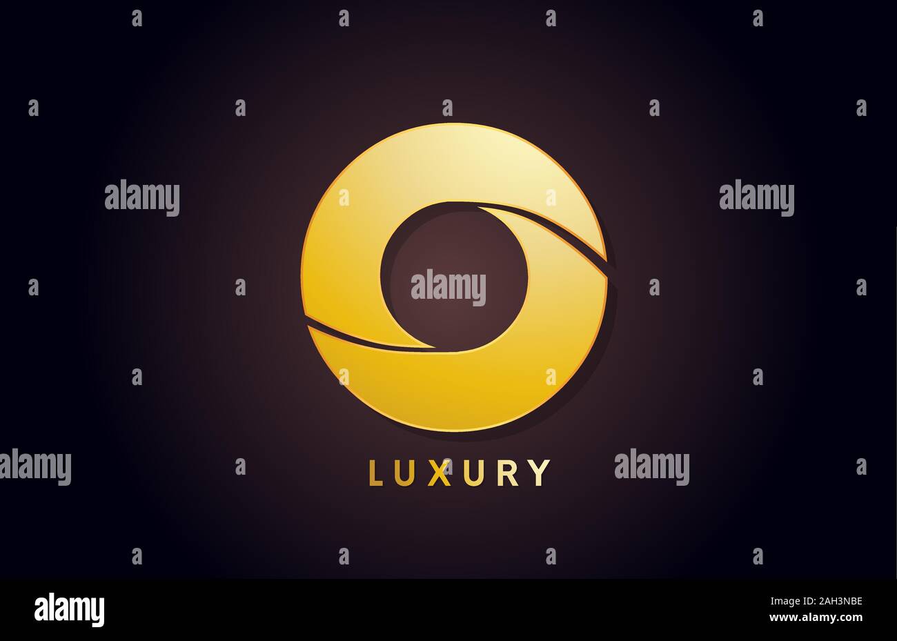 golden O luxury alphabet letter logo design icon for company business ...