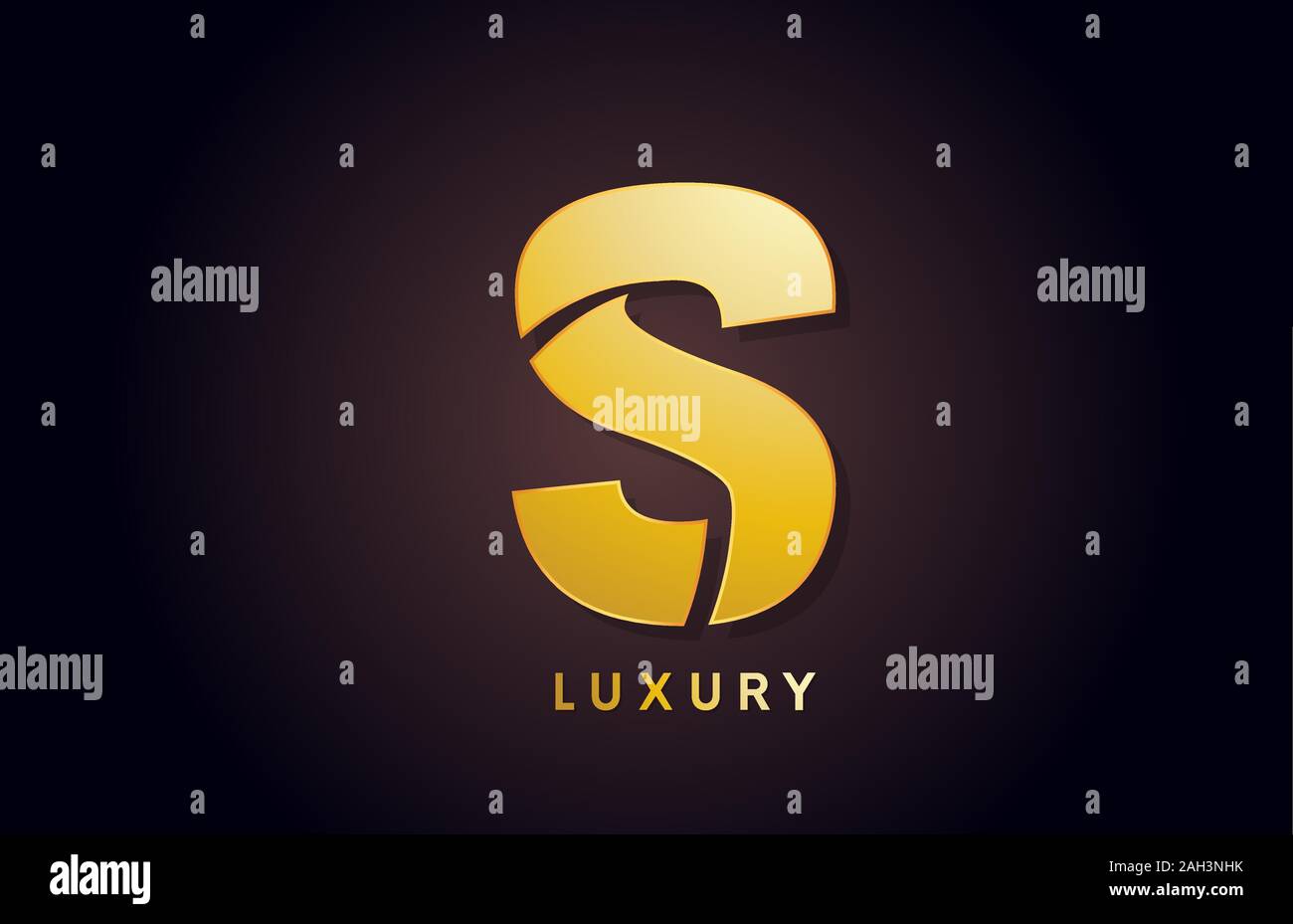 golden S luxury alphabet letter logo design icon for company business ...