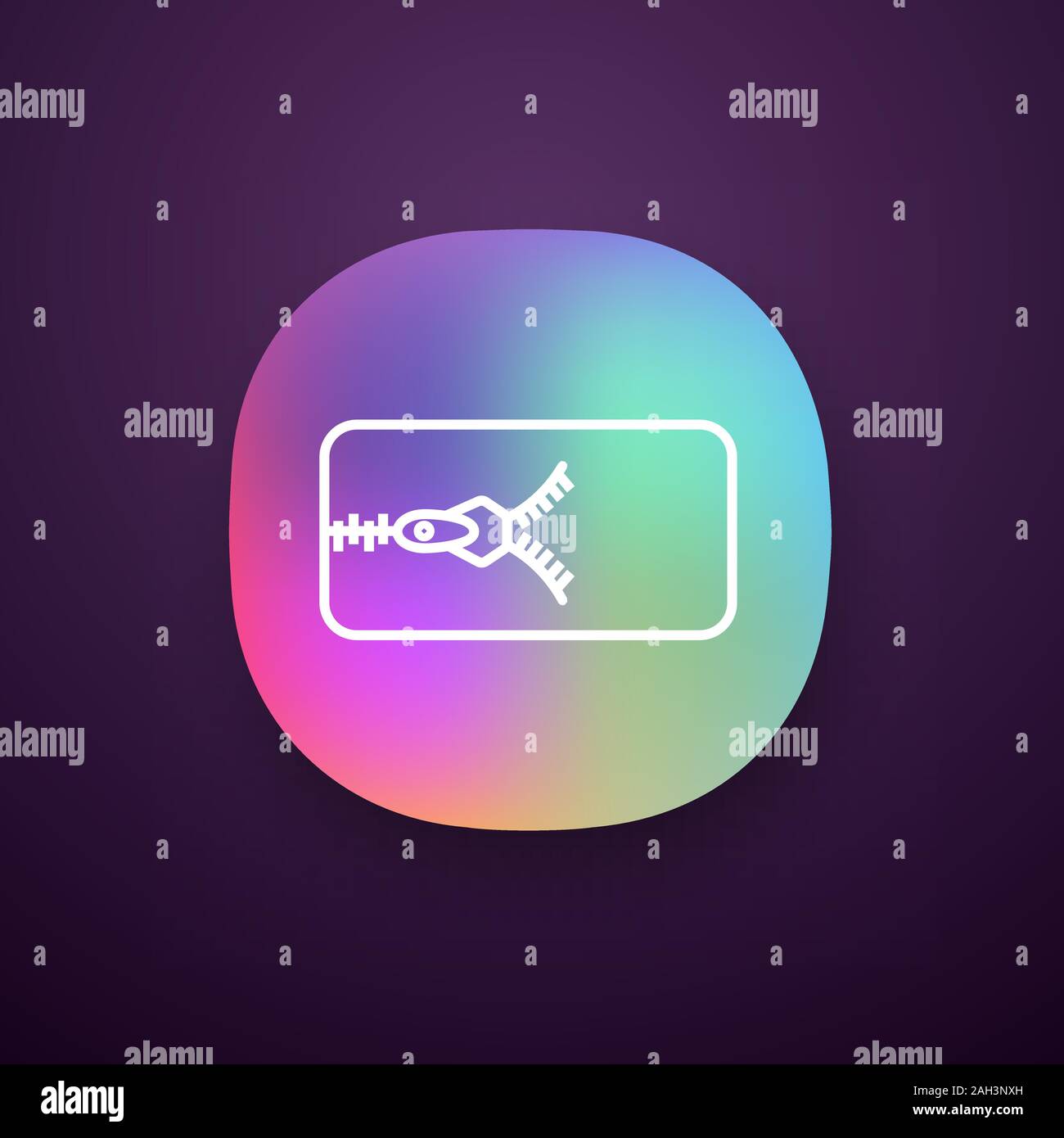 Zipper app icon. UI/UX user interface. Removable mattress cover with