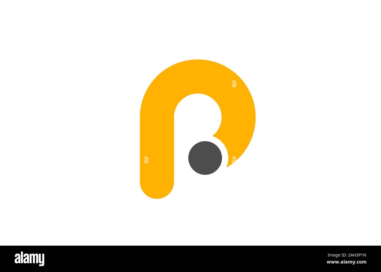 letter P logo alphabet design icon for business yellow grey. Suitable ...